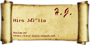 Hirs Júlia névjegykártya