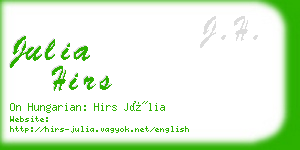 julia hirs business card